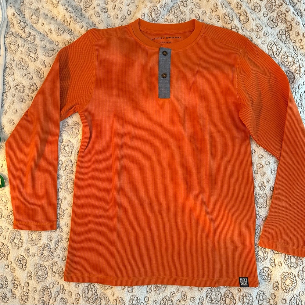 Brand New Lucky Brand long sleeved shirt orange size 14-16